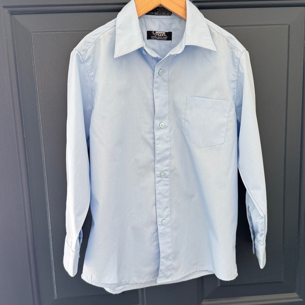 French Toast Light Blue Button Down Boys School Uniform Dress Shirt - Size 7 - Picture 6 of 6